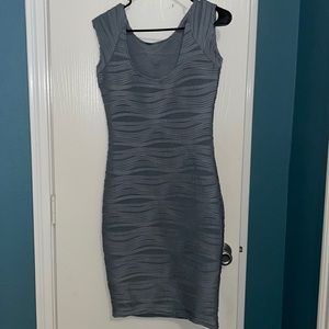 Gray ribbed dress